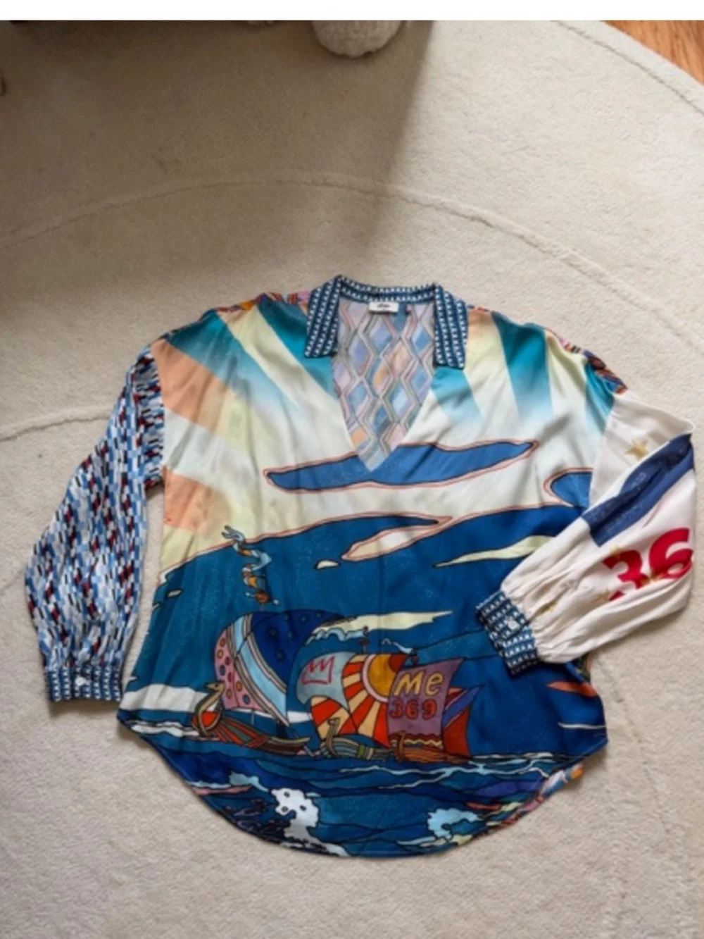 ME369 Boussarong Shirt In Nautical Print Size M - Picture 2 of 8